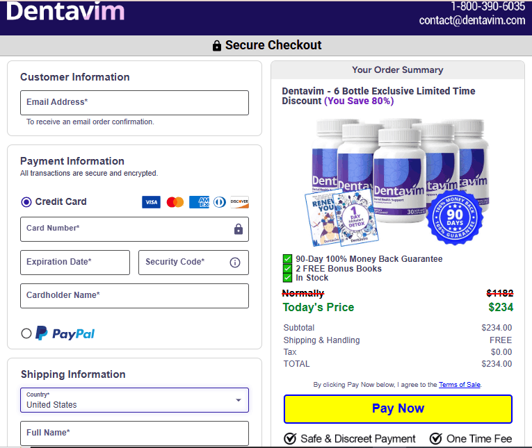 Dentavim-Secure-Checkout Form